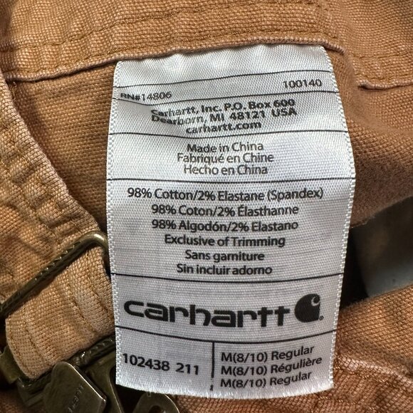 Carhartt Duck Orange Brown Utility Work Overalls Women's Size Medium - Picture 5 of 5